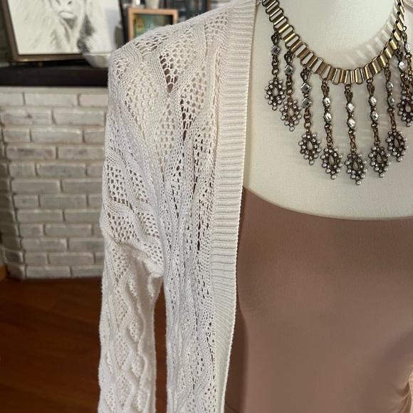 Loft Cream Crochet Long Cardigan - Picture 2 of 5
